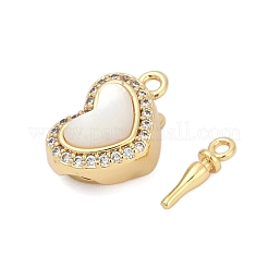 Латунные застежки из прозрачного кубического циркония с микропаве&nbsp;KK-P291-45G