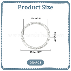 200 шт. железные текстурированные соединительные кольца IFIN-WR0001-16