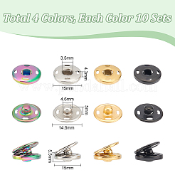 40 комплект кнопок из нержавеющей стали 202 цвета BUTT-UN0001-18