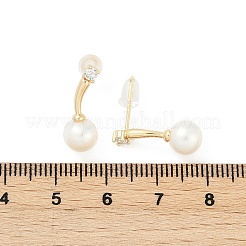 Круглые латунные серьги-гвоздики с прозрачным кубическим цирконием KK-D301-17G