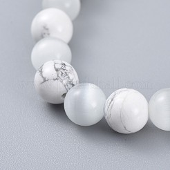 Естественно Howlite стрейч браслеты&nbsp;BJEW-JB04506-01