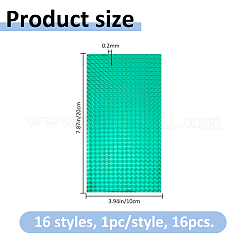 16 Stück 16 Arten wasserdichte holografische selbstklebende PVC-Blätter&nbsp;DIY-FH0010-82