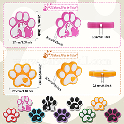 9 шт. 9 стильных бусины из пищевого экологически чистого силикона с принтом собачьей лапы SIL-CA0002-80