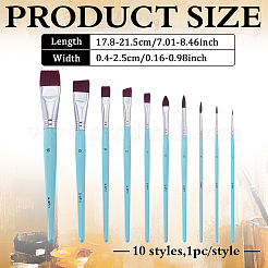 10 Stück Nylon-Künstler-Aquarellmal-Make-up-Pinselset&nbsp;MRMJ-WH0087-46
