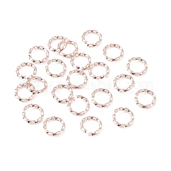 304ステンレススチールオープン丸カン  ツイストラウンド  ローズゴールド  18ゲージ  6x1mm  内径：4mm&nbsp;STAS-F191-12RG-A