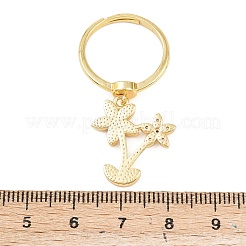 Латунные кольца-подвески с микропаве из кубического циркония для женщин&nbsp;RJEW-A090-04G