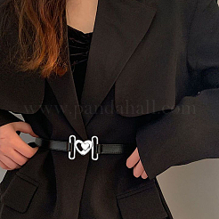 6 шт. 3-х цветные пряжки для ремня в форме сердца из сплава&nbsp;FIND-WR0010-57