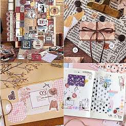 24шт 12 стиля бумажные подушечки для скрапбукинга SCRA-WH0001-03