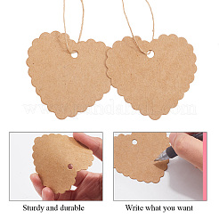 100 шт. подарочные бирки в форме сердца из бумаги с кружевной окантовкой&nbsp;CDIS-CP0001-01B