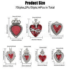 Подвески из сплава эмали 14шт 7 стиля FIND-CA0008-22