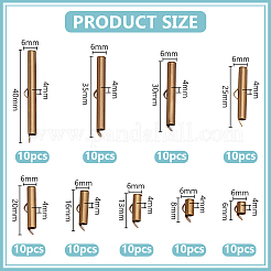 90 шт. 9 стиля латунные застежки-задвижки на концах трубок KK-WR0001-35AB