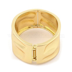 Не тускнеющие винтажные широкие браслеты из кованого сплава с шарнирами для женщин BJEW-L629-08G