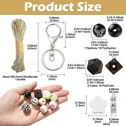 Kit per realizzare portachiavi in legno con perline fai da te a tema bestiame&nbsp;DIY-YW0008-69A