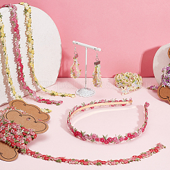 6 ярд двухцветной полиэстеровой кружевной ленты с цветочной вышивкой OCOR-PH0002-17