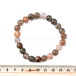 Браслеты из натурального рутилового кварца с круглыми бусинами для мужчин и женщин&nbsp;BJEW-G743-01E