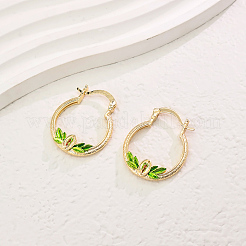 Модное латунное кольцо с серьгами-кольцами в форме листьев II4943