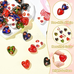 30шт 5 цвета стеклянные бусины Миллефиори ручной работы LAMP-CJ0002-42