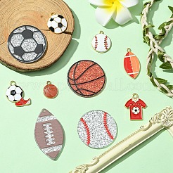 Kits de pendentifs en émail et en acrylique en forme de ballon de sport&nbsp;FIND-YW0006-57
