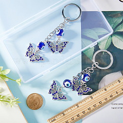 2шт. брелок-подвеска в виде бабочки из сплава со стразами&nbsp;KEYC-CP0001-19