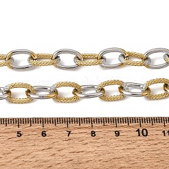 9mm ツートーン 304ステンレススチール テクスチャードアズキチェーンネックレス（女性用・男性用）  ゴールデン·ステンレス鋼色  16.69インチ（42.4cm）&nbsp;SA-CBA37BC-19GP