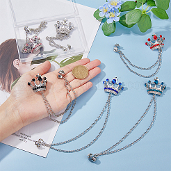 6 шт. 6-х цветные броши-короны со стразами JEWB-HY0001-30