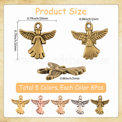 40 шт. 5 цвета подвески из сплава в тибетском стиле&nbsp;FIND-SC0016-64