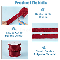 10 Yards Polyester-Spitzenband mit Rüschen&nbsp;DIY-FI0001-14A