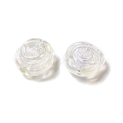 UVメッキ透明アクリルビーズ  ABカラーメッキ  ローズ  透明  17x16.5x8mm  穴：2mm&nbsp;PACR-M001-02