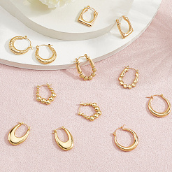 6 пара 6 серьги-кольца из нержавеющей стали style304 для женщин EJEW-BBC0001-95