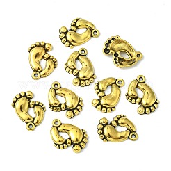 合金のチベット風チャーム  カドミウムフリー＆ニッケルフリー＆鉛フリー  足  アンティーク黄金  20x17x3mm  穴：1.5mm&nbsp;GLF10163Y-NF