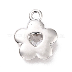 Кулоны из экологически чистой латуни с прозрачным кубическим цирконием&nbsp;KK-D079-03P