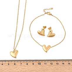 Наборы подвесок в виде сердца из нержавеющей стали 304: колье&nbsp;SJEW-P008-01G