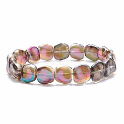 Bracelet extensible en perles de verre rectangle pour femme&nbsp;BJEW-JB08102