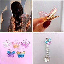 40шт 8 цвета гальванические прозрачные акриловые подвески PACR-CJ0001-16