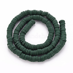 Flache runde handgemachte Fimo Perlen&nbsp;CLAY-R067-6.0mm-49