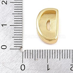 真鍮製エナメルビーズ  カドミウムフリー＆鉛フリー  ラックめっき  長持ちメッキ  18KGP本金メッキ  文字d  14x9x6.5mm  穴：3x11mm&nbsp;KK-CBA3FD6-08D-G