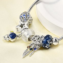 Сплав эмаль европейские бусины браслеты с подвесками BJEW-F495-19P