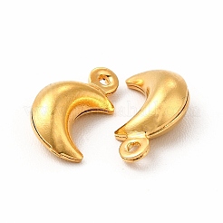 304ステンレススチールのムーンチャーム  ゴールドカラー  10.5x6x4mm  穴：1mm&nbsp;STAS-I138-05G-01