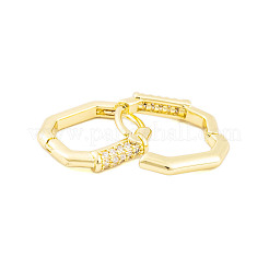 Серьги-кольца из латуни с микропаве из прозрачного кубического циркония для женщин EJEW-P278-02G