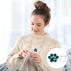 Экологически чистые силиконовые бусины с принтом собачьей лапы DIY-GO0001-89