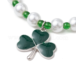 Стеклянный жемчуг бисером браслеты простирания&nbsp;BJEW-JB11191