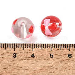 Perles de verre émaillées transparentes&nbsp;GLAA-P078-01A-011