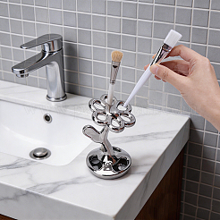Portacepillos de dientes de porcelana con forma de flor&nbsp;AJEW-WH0077-243B