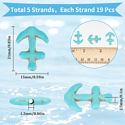 5 нити синтетических бирюзовых бусин нити G-SC0002-93