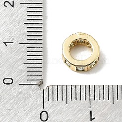 Messing Micro Pave klare Zirkonia europäische Perlen&nbsp;CU-CBA389D-06G