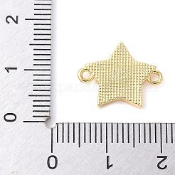 真鍮パヴェナチュラルホワイトシェルコネクタチャーム  18KGP本金メッキ  長持ちメッキ  鉛フリー＆カドミウムフリー  ラックめっき  スター  12.5x16x2mm  穴：1.4mmと1.5mm&nbsp;KK-S522-03E-G