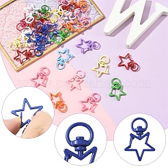 30 шт. окрашенные распылением экологически чистые карабины из сплава с поворотными крючками&nbsp;FIND-YW0008-98