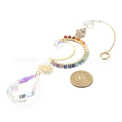 Стеклянные подвесные украшения в форме капли HJEW-JM01165