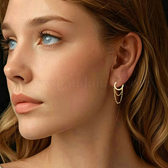 1 пара 925 серег-колец из стерлингового серебра EJEW-BBC0002-04G