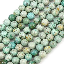 Brins de perles de turquoise péruvienne naturelle (jaspe)&nbsp;G-F836-A02-6mm
